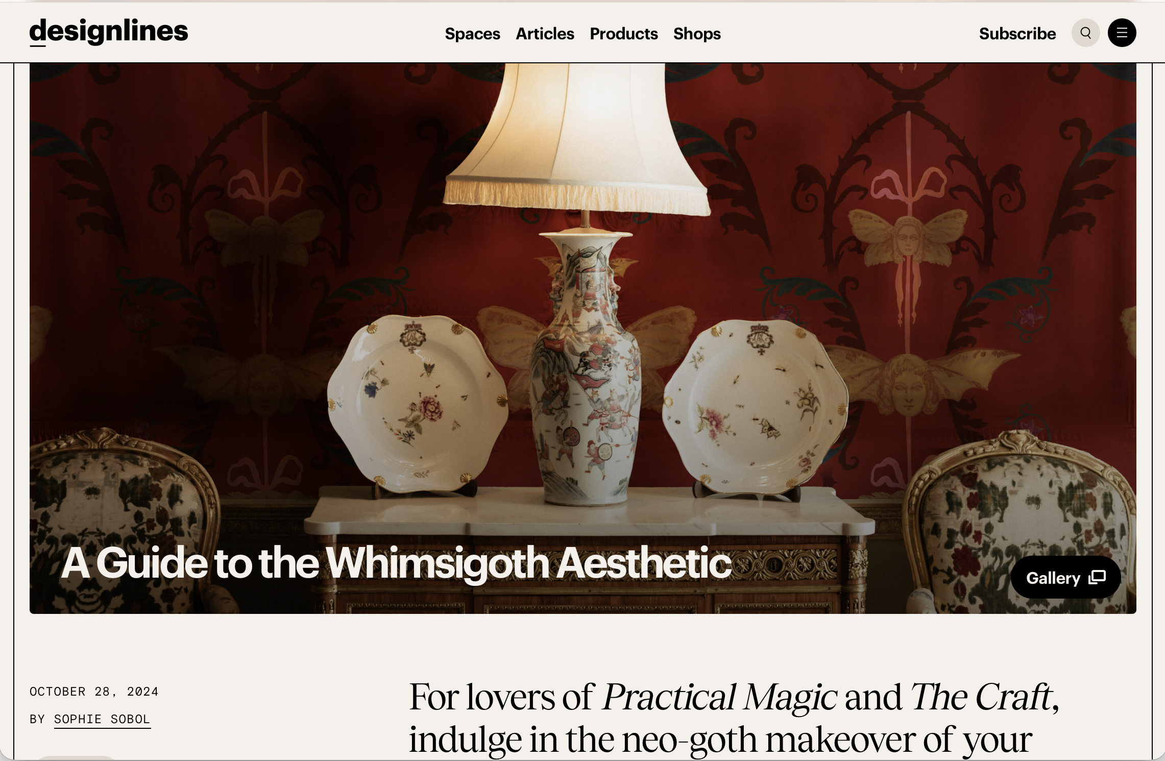 Screenshot of Designlines’ A Guide to the Whimsigoth Aesthetic